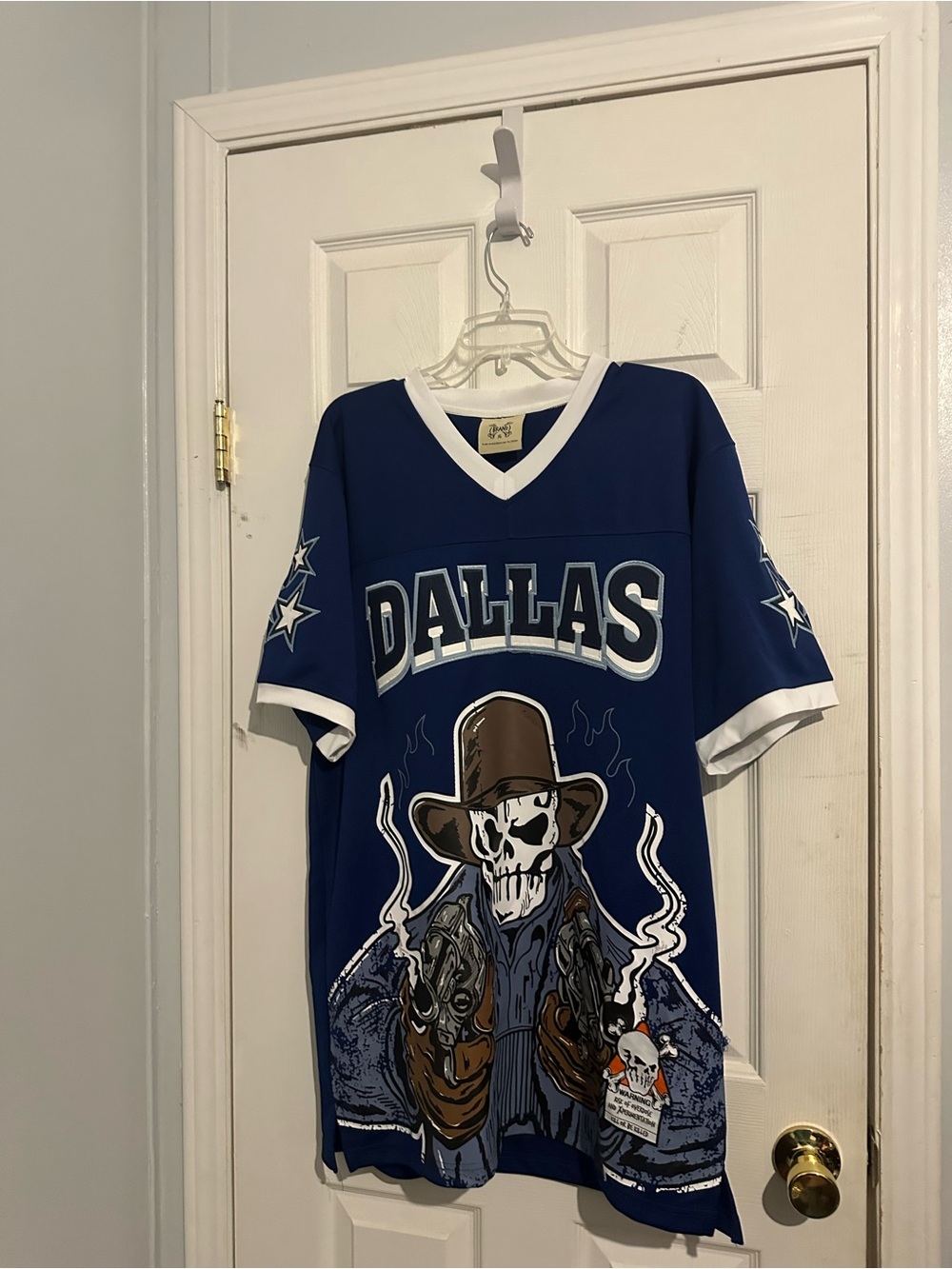 Brand X Dallas Cowboys Dak Prescott Novelty Jersey – Skeleton Cowboy Graphic XL